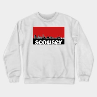 Scouser / Liverpool Red Skyline Design Crewneck Sweatshirt